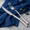 Cutelaria de aço inoxidável conjunto de faca de bife e garfo colher 3 peça europeia simples alta qualidade plena mesa ocidental