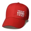 Trump 2024 Hat Trump Cotton Sunscreen Baseball Cap med justerbara Buckles Broderi Letters USA Cap Röd och svart färg för utomhus