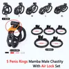 Cockrings 5Rings Set Mamba Cage With Air Lock Male Chastity Device Kit Penis Cover Cages Sex Toy 1123