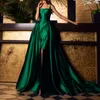 Feestjurken Emerald Groene Vrouwen Formele Jurk 2021 Ontwerp A-lijn Satijn Sexy Split Mermaid Avond Jobe de Soirée Mariage
