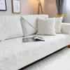 Stoelhoezen Katoen Corner Sofa Cover Witte Bloemen Patroon Vier Seizoenen Universele Moderne Simplicity Cushion Handdoek L Vorm Bank