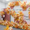 Dekoratif Çiçek Çelenkleri Turuncu Sarı Serisi Düğün Çiçek Düzenlemesi Yapay Çiçek Sıralı Masa T Sahne Zemin Köşe Topu Özel