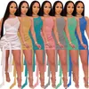 Haoyuan Plus Size Siatki Sheer Bodycon Bandaża Sukienka Kobiety 2021 Outfits Urodziny Y2K Lato Ubrania Sexy Night Party Club Sukienki X0521