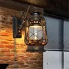 Duvar Lambası Vintage LED Ahır Fener Retro Kerosen Işık Avrupa Antika Bar Kahve Dükkanı Aplik Kolye Işıkları Için