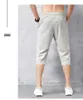 Shorts masculinos calções de verão fina nylon 3/4 comprimento calças macho bermudas board de secagem rápida praia preto longo 210716