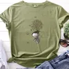 المرأة t-shirt زائد الحجم S-5XL الهندباء مجانا تحلق فتاة طباعة الزى النساء القطن س الرقبة قصيرة الأكمام الصيف المحملة قمصان عارضة القمصان