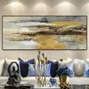 Abstract Yellow Oil Painting Printed On Canvas Modern Home Decor Wall Art Pictures For Living Room Golden Posters And Prints