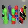 Silicone Nectar Pipe kit Concentrate smoke Pipe with 10mm GR2 Titanium quartz Tip Dab Straw Oil Rigs DHL