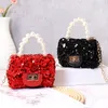 Kids Handbags Fashion Bag Girls Bags Children Purse Children's Shoulder Messenger Handbag Sequin Princess Chain Pearl 3041 Q2