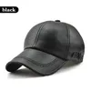 Cappellini da baseball regolabili in pelle PU nero marrone cappellino da baseball per adulti all'aperto solido cappello da papà per camionista snapback invernale caldo di alta qualità