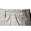 Verano 100% algodón shorts sólidos hombres de alta calidad negocio negocio social la cintura elástica 10 colores playa 210629