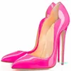 클래식 브랜드 펌프 여성 하이힐 신발 8cm 10cm 12cm 얇은 힐 뾰족한 발가락 웨딩 신발 섹시 얕은 큰 크기 34-42