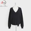 Casual Höst Vinter Kvinnor Tröja Stickad Pullover Varm Elegant Chic Kvinna Loose Oversize Cashmere Basic Tops Jumper Pull X0721