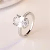 Hochzeitsringe Mode für Frauen Big Oval Zircon Stone Inlay Elegant Engagement Ring S925 Fein Schmuck Jubiläum6537162