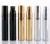 200pcs 5ml UV Gold Silver Black Perfume Atomizer Empty Travel Bottle Parfum Women Pocket Spray Refillable Glass Bottles High quality