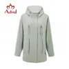 Astrid Spring Fashion Short Trench Coat Hooded Högkvalitativ Urban Kvinna Outwear Trend Loose Tunna ZS-3088 210820
