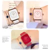 Relojes de pulsera Wwoor Top Women Fashion Black Watch Silicone Ladies Square Reloj de cuarzo Relojes de pulsera elegantes297B