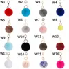 40 colores Bola de piel de conejo sintética Favor Colgante de pompón suave y esponjoso con lazo de metal Lindo llavero de oreja de conejito Collar de bricolaje Accesorios de joyería