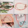 Charm Bracelets Joyería S01 Transfer Bead 18k Oro de rosa Benmingnian Red Rojo Pulsera Compilación Mujer Versión Coreana Simple Moda PERSO