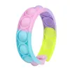 DHL Navio Fidget Bracelet Reliver Reliver Stress Brinquedos Arco-íris Push Bolha Antistress Toy Adulto Crianças Sensory Para Aliviar o Autismo