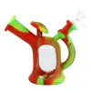 6.2'' Sprinkling can Water Pipe Glass pipes smoking bong dab rigs silicone bongs rubber bubbler free 14mm bowl
