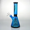 10 Inch Hookah Glass Bong Sand-Blasting Water Pipe Smoking Beaker Bongs Ice Ash Catcher DAB Oil Rigs Bubbler Pipes