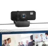 Webcam Full HD 1080P con microfono integrato e copertura protettiva Messa a fuoco automatica USB per PC Notebook WebCamera Video Recording Work