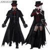 New Adult Vampire Costumes Women Mens Halloween Party Vampiro Couple Movie Cosplay Fancy Outfit Clothing Dresses Y0913