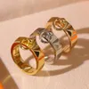 Vendita calda Anelli in acciaio inossidabile 316L in oro 18 carati placcato e platino placcato oro rosa per donna e uomo regalo di gioielli da sposa spedizione gratuita PS