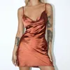 Casual Dresses Sexy White Satin Party Dress Night Club Women Sleeveless Summer Bodycon Female Spaghetti Strap Vintage Mini250S