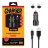 Eseekgo Dual USB kit de chargeur de voiture rapide 2U 5V / 2.4A Adaptateur de chargeur de voyage portable avec câble de 1,2 m Lumière LED Pour tablette de téléphone portable dans la boîte