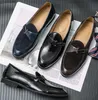 Mocinhos de Penny masculino Genuíno de couro pintado à mão Slip em sapatos de vestido Men Wedding Casual Business Luxurys Sapato