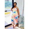 Women Jumpsuits Tie Dyed pants Desinger Gradient Vest Summer Plus Size 3XL Rompers Sexy Sleeveless Skinny Bodysuits Casual Leggings