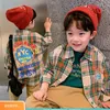 Pure katoen knappe dunne jongen met lange mouwen plaid shirt lente en herfst Koreaans-stijl kinderen Big Boy Baby shirt 210306