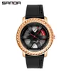 Wristwatches Top Marka Zegarek Męski Moda Casual Casual Car Wheel Dial Skórzany Zegarek Dla Mężczyzn Wodoodporny Ruch Kwarcowy Student Student Wristwatch