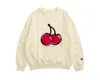 Мужские толстовки Толстовки 2021 Модный брендовый свитер Kirsh Large Cherry Flocking Embroidery Высокое качество с круглым вырезом Осень Свободные повседневные