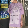 Oversized T-shirts Hip Hop Creative Ripped Distressed Punk Rock Gothic Tees Shirts Streetwear Harajuku Casual Tshirts 210602