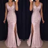 Sequined Prom Elegant Off Shoulder Evening Bridesmaidparty Dresses Women Long Sexy Bodycon Dress #T3G Y0118