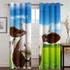 Zasłony Drapes 3d Cute Fashion Dog Cow Animal Pattern Blackout Kit, nadaje się do domowych zasłon w dziecięcego salonie i sypialni