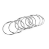 Keychains 20X Quality 50Mm Keyring Split Ring Set Heavy Duty Large Nickel Key Loop Sprung Hoop