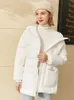 Minimalismo Moda Piumino Donna Inverno Causale Con Cappuccio Cerniera Solida 90% Anatra Bianca Cappotto Donna 12040299 210527