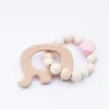 Baby Teether Nursing Bracelets Wooden Teethers Silicone Beads Cartoon Animal Teether Bracelet Infant Nursing Toys Gift 19 Colors5937452