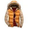 Casaco de colarinho de pele Parka moda impermeável moda quente casaco de algodão engrossar zíper jaquetas homens 210203