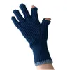 5本の指の手袋の女性はニットウール冬2022年のシリーズカラフルなニットタッチスクリーンライディングスプリットフィンガーウォームメスグローブ