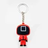 Bläckfisk spel keychain soldat triangel serie kreativ charms 3d mini docka figure nyckel ring bil ryggsäck hängande gåva prydnad