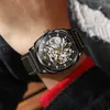 Olevs高級男性自動ウォッチメカニカルスケルトンデザインファッション防水時計男性腕時計Reloj Hombre Q0902