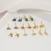 Ins Creative Inlaid Zircon Dinosaur Stud Earrings Simple Cute Real Gold-plated Color Earring For Women Girls Fashion Jewelry gift