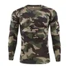 Camouflage T-shirt Männer Atmungsaktive Schnell Trocknende Langarm T-shirt Männliche Outdoor Sport Armee Kampf Taktische Militärische Camo T-shirts 210304