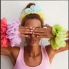 Lady Chiffon Hair Scrunchies Women Girl Solid Elastic Hair Bands Hair Rope Ponytail Holder Large Intestine Sports Dance Scrunchie