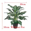 50cm 30 Leaves Tropical Monstera Large Artificial Plants Bouquet Fake Palm Tree Branch Withnot Pot For Home Garden Office Decor 210624